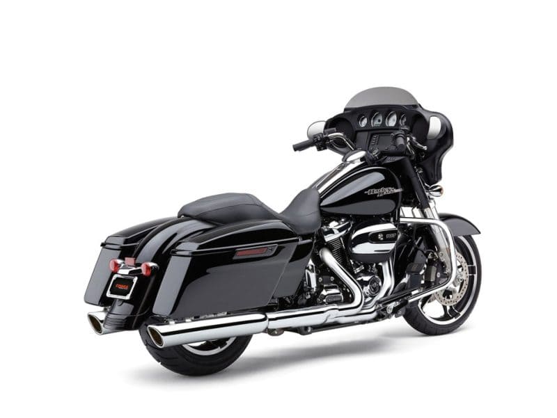 Black Harley-Davidson touring motorcycle with saddle bags, ideal for long rides and touring.