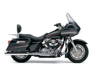 Black touring cruiser motorcycle with added comfort features for long rides and scenic Australian routes.