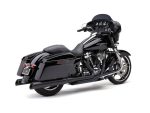 Black touring motorcycle with saddlebags and high handlebars for comfortable long-distance riding.