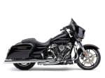 Premium black touring motorcycle with Harley-Davidson engine, ideal for long-distance riding.