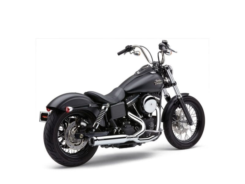 Black Harley Davidson cruiser motorcycle for sale at Revelry Motorcycles in Australia.