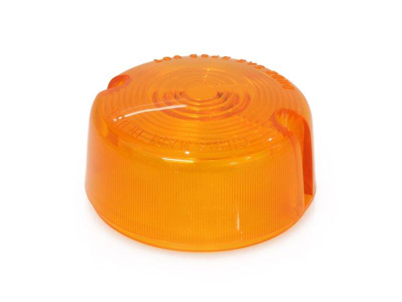 Amber motorcycle turn signal lens for Revelry Motorcycles custom bikes.