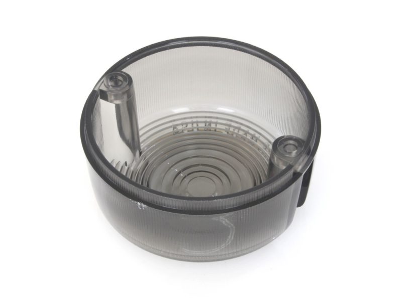 Clear motorcycle turn signal lens cover for Revelry Motorcycles light assembly.
