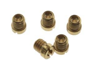 Brass screw inserts for motorcycle maintenance and repairs.