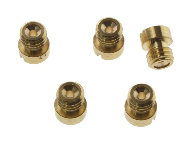 Brass motorcycle exhaust screw fittings for Revelry Motorcycles custom builds.