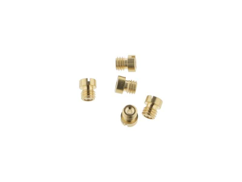 Small gold motorcycle bike fittings and connectors for RevelryCycles motorcycles.