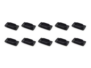 Flexible rubber motorcycle foot peg mounts, black durable accessories for bikes.