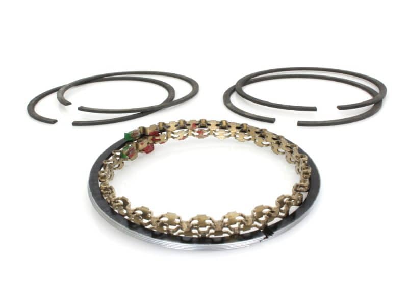 High-performance motorcycle piston ring set for Revelry Motorcycles.