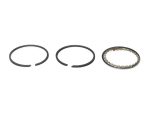 Lubrication piston ring set for motorcycle engine rebuild, high-performance parts.
