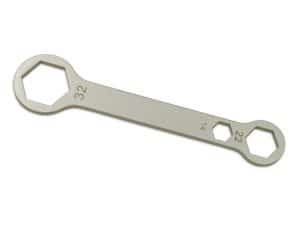 Hex wrench with multiple sizes for motorcycle maintenance and repair.