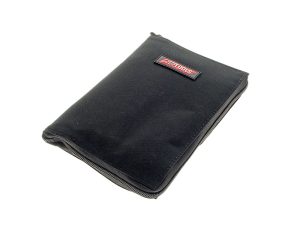 Durable black motorcycle tool roll with zipper closure for Revelry Motorcycles enthusiasts.