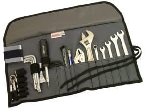 High-quality motorcycle toolkit for Revelry Cycles motorcycles, essential for maintenance and repairs.