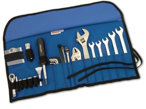 Quality bike tool kit for motorcycle maintenance and repairs by Revelry Motorcycles, ideal for riders and enthusiasts.