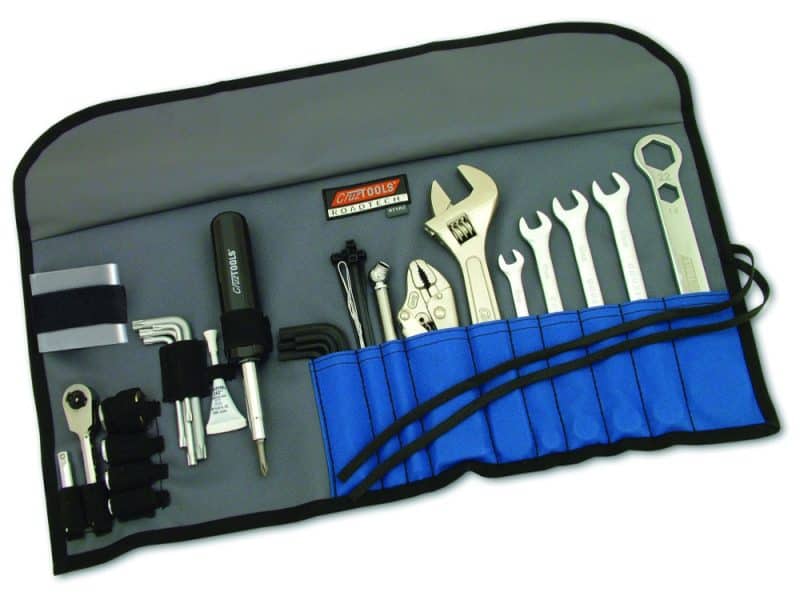 RoadTech TR2 Tool Kit for Triumph Motorcycles High-quality motorcycle tool kit in a compact roll-up case, perfect for Revelry Motorcycles riders.