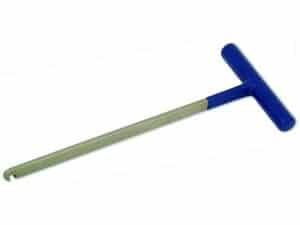 Heavy-duty motorcycle tire lever for easy removal and installation. Durable blue handle with a strong metal tip for reliable use.