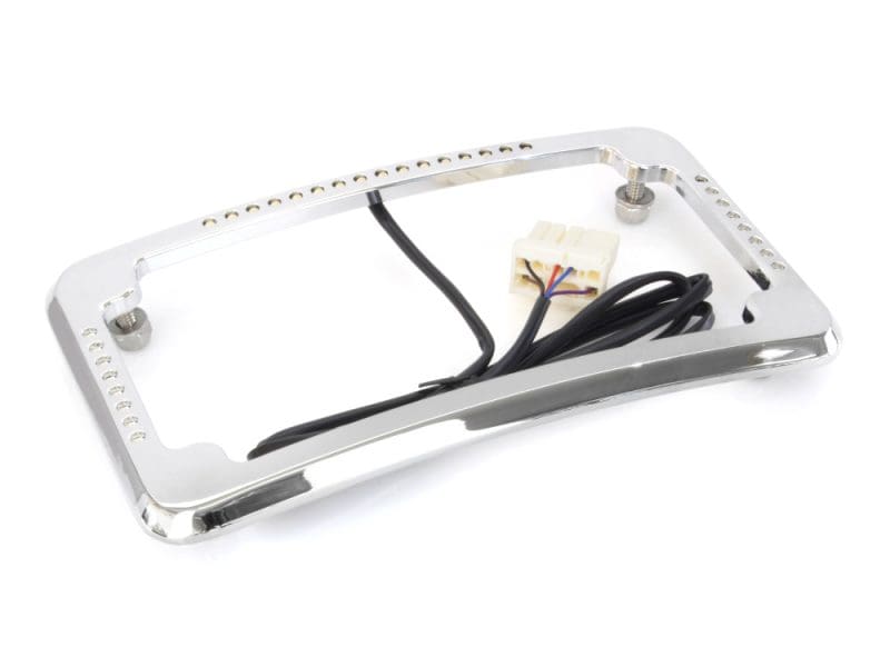 Vintage motorcycle license plate light frame with wiring kit.