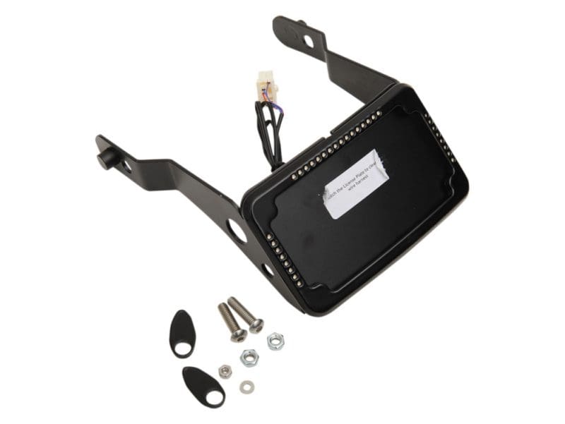 Tail Tidy Fender Eliminator Kit - Black with Run Metal motorcycle electronic component with wiring for Revelry Motorcycles.