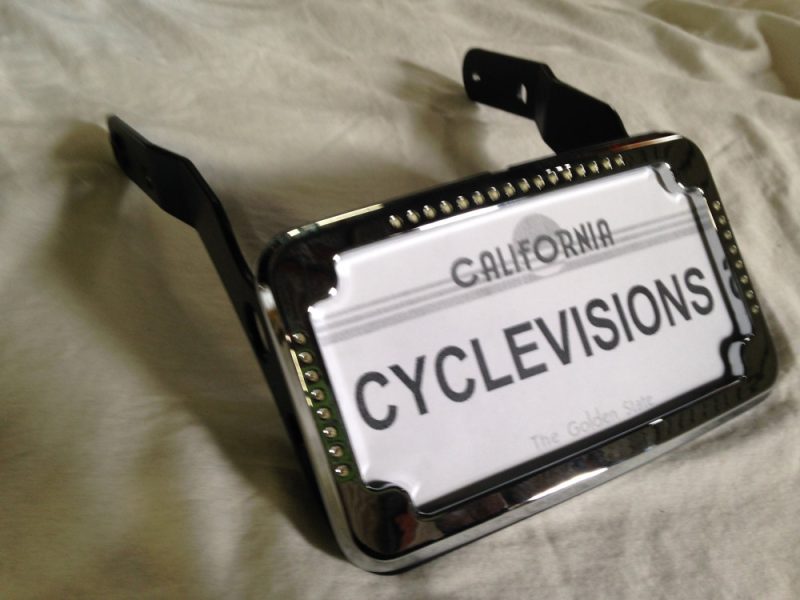 Vintage California bicycle license plate light, motorcycle style LED indicator for bikes.
