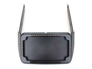 Black motorcycle air filter with LED indicator lights for Revelry Motorcycles.