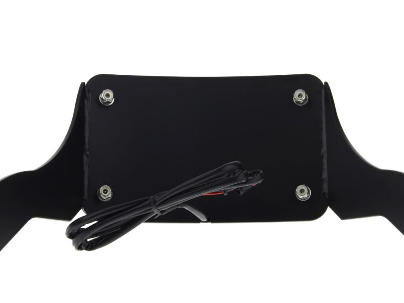 Aluminium motorcycle dash mount with wiring for Revelry Motorcycles.