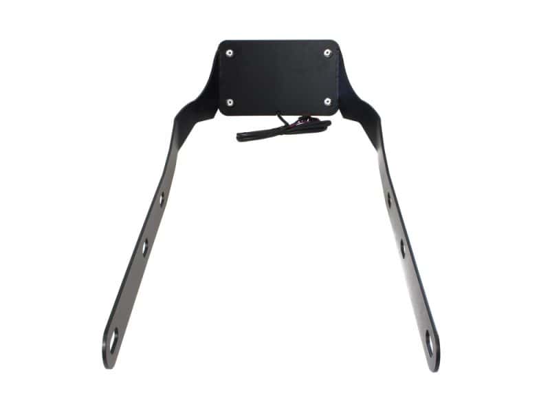 Aluminium motorcycle handlebar riser with wiring harness for Revelry Motorcycles.