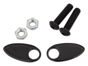 Replacement motorcycle footpeg mounting hardware kit with bolts and spacers.