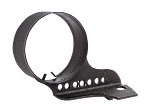 Robust black motorcycle handlebar mounting bracket for Revelry Motorcycles.