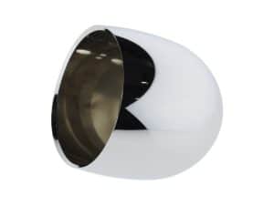 Sleek modern motorcycle mirror, black and chrome finish, perfect for Revelry Motorcycles.