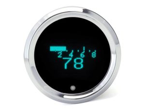 Digital motorcycle speedometer with illuminated display at Revelry Cycles, Melbourne.