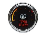 Digital motorcycle speedometer with odometer, gear indicator, and clock for Revelry Motorcycles enthusiasts.