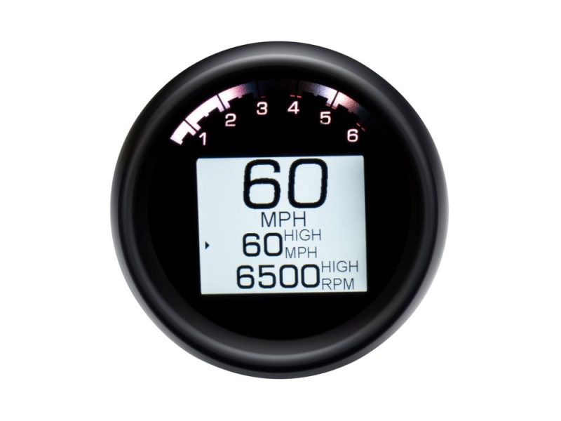 Digital motorcycle speedometer with tachometer display and RPM gauge - Revelry Motorcycles Australia.