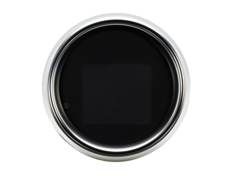 Savoury black circular motorcycle dashboard, enhanced for Revelry Motorcycles.