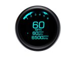 Digital motorcycle speedometer display with high-performance gauges for Revelry Motorcycles.