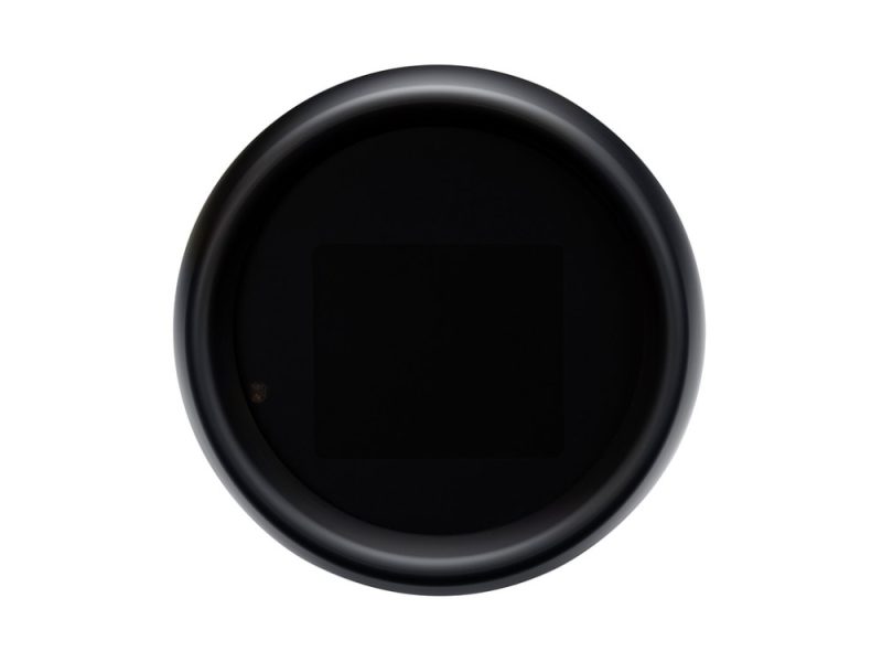 Black motorcycle speedometer with digital display from Revelry Cycles.