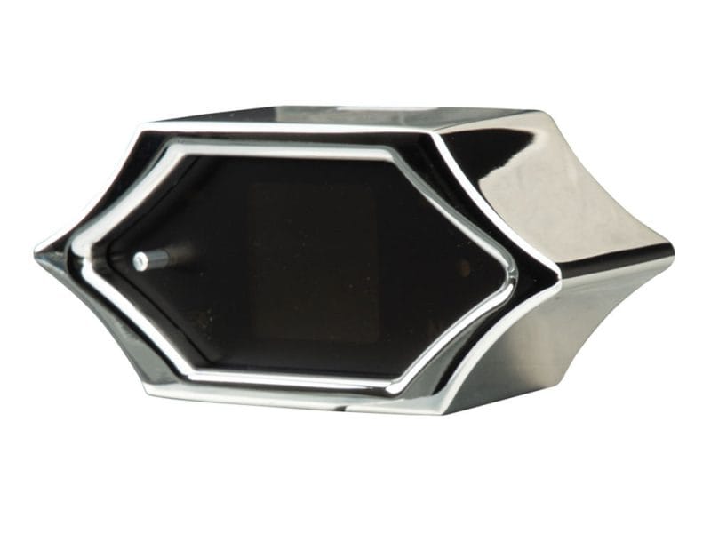 Polished motorcycle handlebar end cap for Revelry Motorcycles.