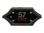 Digital motorcycle speedometer with navigation lights and odometer, suitable for Revelry Motorcycles.