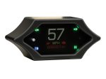 Digital motorcycle speedometer display with LED indicators and odometer.
