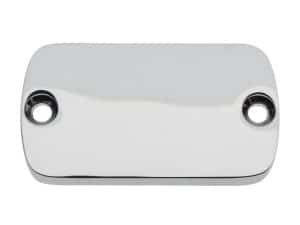 Chrome motorcycle mirror cover, original part for Revelry Motorcycles, Australian made protective accessory.