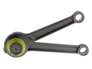 Aluminium motorcycle chain tensioner with durable black finish for Harley Davidson bikes.