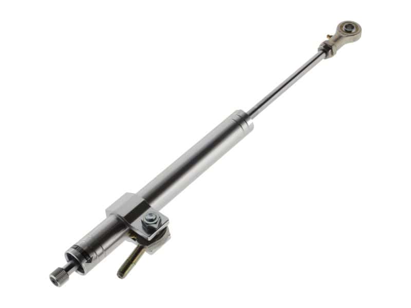 High-performance motorcycle shock absorber for Revelry Motorcycles and custom bike builds.