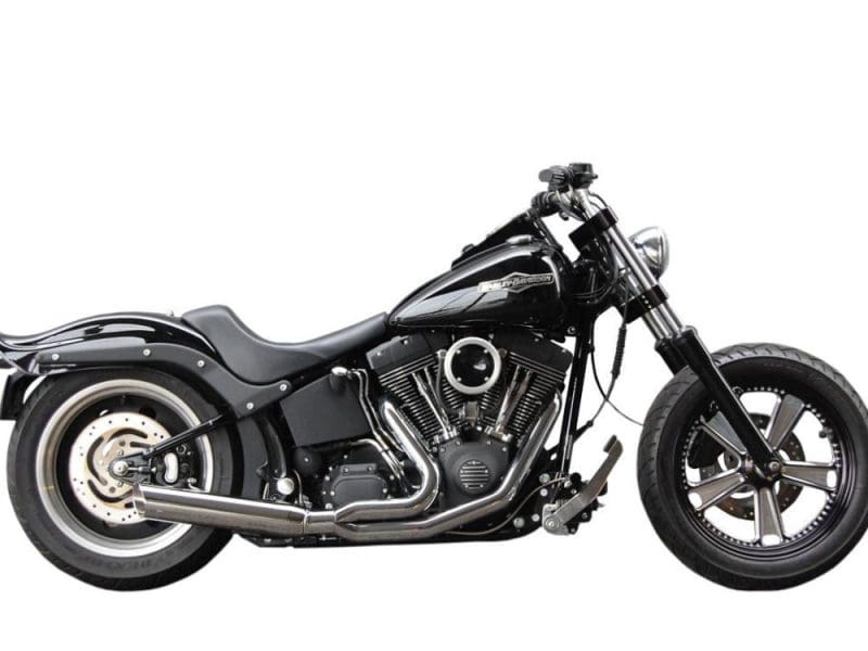 Sleek black Harley-Davidson motorcycle with chrome accents, perfect for motorcycle enthusiasts in Australia.