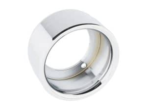 Shiny chrome motorcycle wheel bearing spacer for Revelry Motorcycles, high-quality motorcycle parts in Australia.