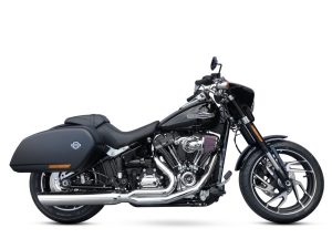 Fat Cat 2-into-1 Exhaust with Straight Muffler - Chrome. Fits Heritage Classic & Sport Glide 2018-2024