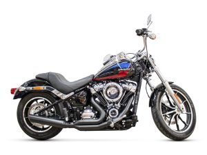 Low Cat 2-into-1 Exhaust - Black. Fits Softail 2018-2024 Non-240 Tyre Models