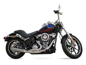 Low Cat 2-into-1 Exhaust - Chrome. Fits Softail 2018-2024 Non-240 Tyre Models