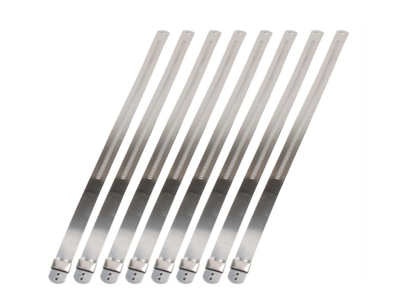 1/2in. Wide x 9in. Long Stainless Low Profile Ladder Tie - Pack 8 Aluminium motorcycle spacer plates for custom bikes and accessories.