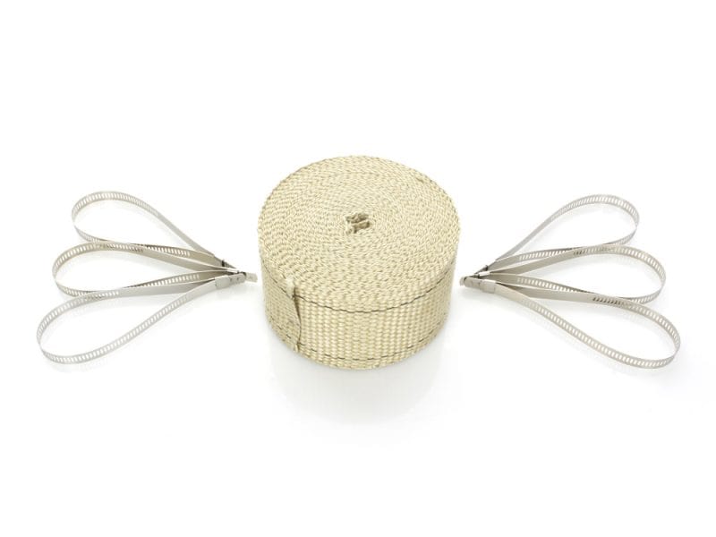 Retractable cable worry lock with silver loops for motorcycle security.