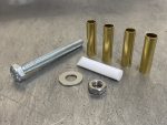 Metal bike axle spacer kit for motorcycle maintenance.