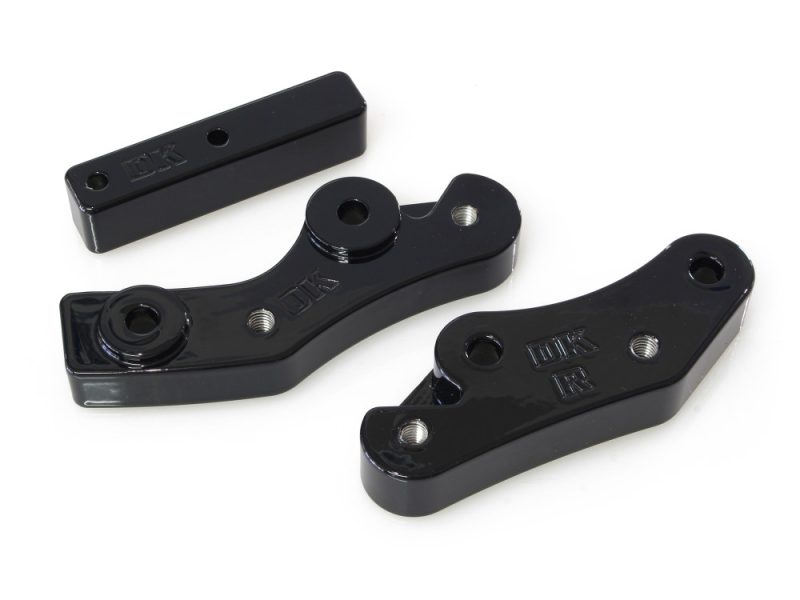 Front Floorboard Relocation Brackets - Black. Fits FL Softail 2018up.