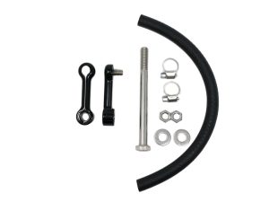 High-quality motorcycle brake line kit with metal fittings and hose, suitable for Revelry Motorcycles.